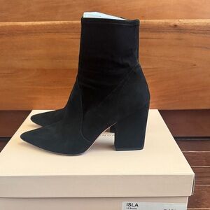 Loeffler Randall Isla Black Suede Ankle Bootie- Women's -36.5